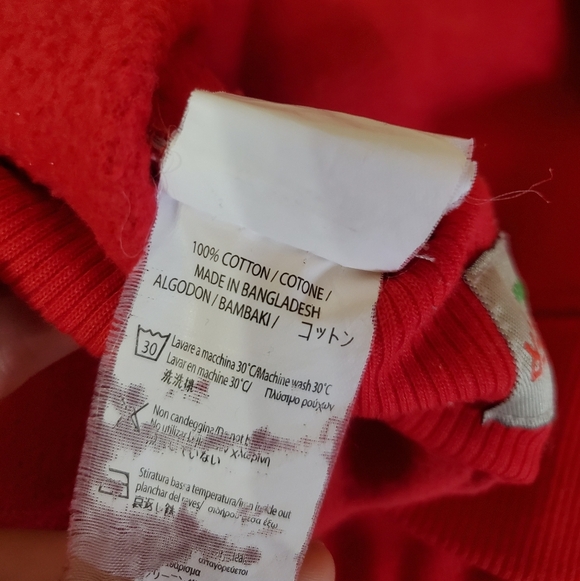 Hollister Long Sleeves Crewneck Men's Red Sweater. Grey Logo. Fleece In. Size L. - Picture 10 of 10